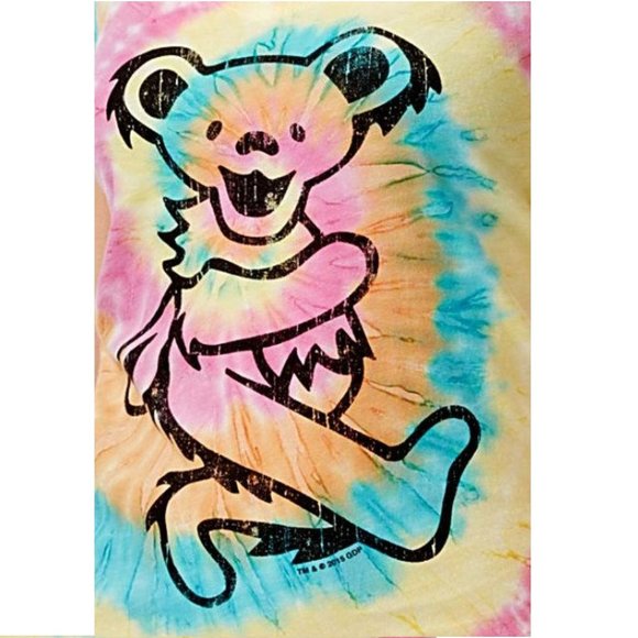 Grateful Dead Dancing Bear Tie Dye jam rock Official T-Shirt L NWT - Picture 2 of 2